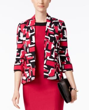 Kasper Printed Open-front Makali Jacket
