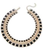 Thalia Sodi Gold-tone & Jet Enamel Wide Collar Necklace, Created For Macy's