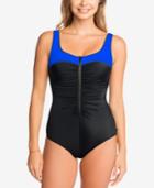 Reebok Zip-tide Tummy-control One-piece Swimsuit Women's Swimsuit