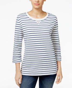 Karen Scott Petite Striped Top, Only At Macy's