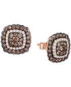 Le Vian Chocolatier Diamond Halo Stud Earrings (1-1/8 Ct. T.w.) In 14k Rose Gold