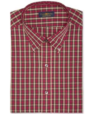 Club Room Estate Red Tartan Dress Shirt