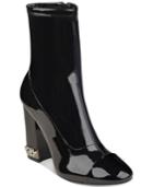 Guess Women's Lylyjo Block-heel Patent Stretch Booties Women's Shoes