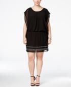 Sl Fashions Plus Size Grommet-trim Blouson Dress