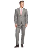 Tallia Grey Windowpane-check Slim-fit Suit