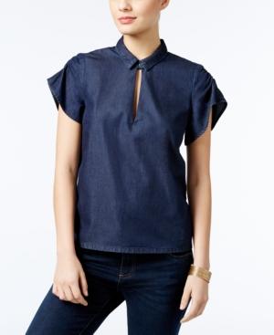Guess Ruched Cutout Shirt