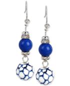 M. Haskell For Inc Silver-tone Blue Beaded Double Drop Earrings, Only At Macy's