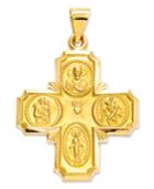 14k Gold Charm, Four-way Medal