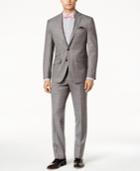 Tallia Men's Slim-fit Gray And Pink Windowpane Suit