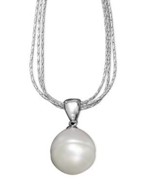Fresh By Honora Cultured Freshwater Pearl Drop Pendant Necklace In Sterling Silver (12mm)