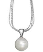 Fresh By Honora Cultured Freshwater Pearl Drop Pendant Necklace In Sterling Silver (12mm)
