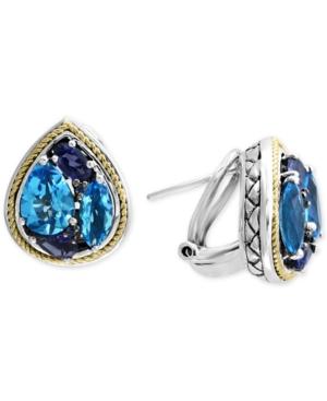 Effy Multi-gemstone Teardrop Drop Earrings (4-7/8 Ct. T.w.) In Sterling Silver & 18k Gold