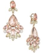 Givenchy Gold-tone Rose Crystal Chandelier Earrings