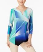 Jm Collection Petite Geo-print Tunic, Only At Macy's