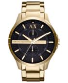 Ax Armani Exchange Watch, Men's Yellow Gold Ion Plated Stainless Steel Bracelet 46mm Ax2122