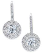 Arabella Swarovski Zirconia Circle Cluster Drop Earrings In Sterling Silver, Created For Macy's
