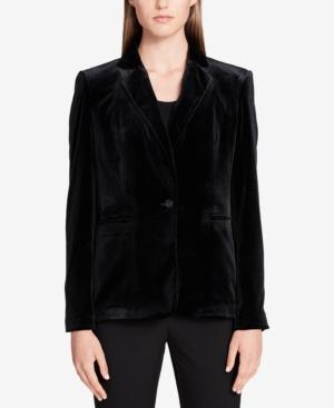 Calvin Klein Velvet Single-button Blazer