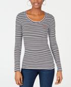 Guess Iconic Triangle-logo Striped Top
