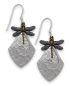 Jody Coyote Blue Patina And Dragonfly Drop Earrings