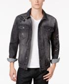 Anna Sui X Inc International Concepts Men's Embroidered Panther Destroyed Denim Jacket, Created For Macy's