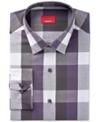 Alfani Slim Fit + Stretch Men's Purple Oversized Check Dress Shirt, Only At Macy's