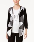 Alfred Dunner Petite City Life Layered-look Necklace Top