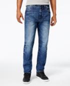 Sean John Men's Hamilton Indigo Crackle Wash Tapered Jeans