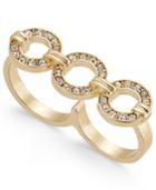 Thalia Sodi Gold-tone Crystal Circle Two-finger Ring, Only At Macy's