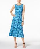 Jessica Howard Petite Printed Ruched Midi Dress