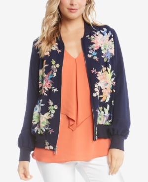 Karen Kane Embroidered Bomber Jacket