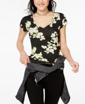 Derek Heart Juniors' Printed V-neck T-shirt