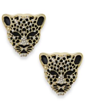 Thalia Sodi Black Crystal Jaguar Stud Earrings, Created For Macy's