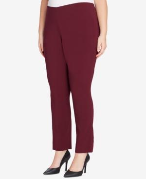 Tahari Asl Plus Size Side-zip Pants