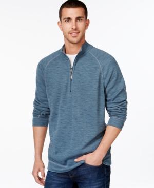 Tommy Bahma Reversible Heathered Slub Half-zip Sweater