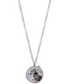 Betsey Johnson Silver-tone Cat Caviar Tin Locket Pendant Necklace