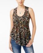 American Rag Printed Pintucked Sleeveless Top, Only At Macy's