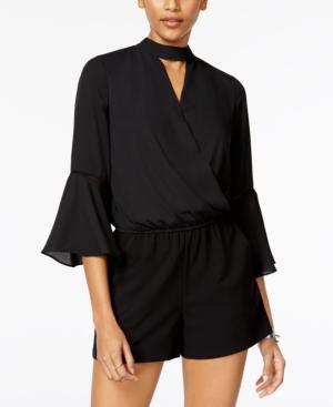 Bcx Juniors' Bell-sleeve Choker Romper