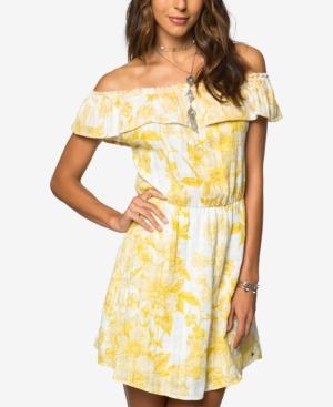 O'neill Juniors' Cotton Printed Off-the-shoulder Dress