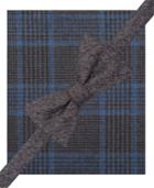 Alfani Spectrum Herringbone Bow Tie And Plaid Pocket Square Set