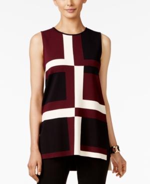 Alfani Geo-print Sleeveless Sweater, Only At Macy's