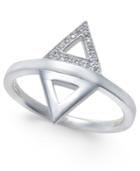 Thomas Sabo Diamond Accent Double Triangle Statement Ring In Sterling Silver