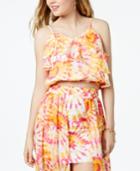 The Edit By Seventeen Juniors' Printed Ruffled Crop Top, Created For Macy's