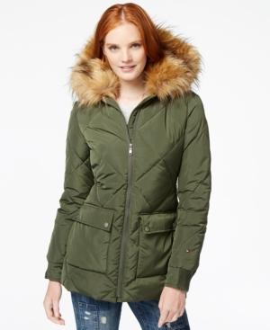 Tommy Hilfiger Faux-fur-trim Quilted Coat