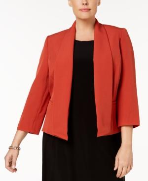 Kasper Plus Size Shawl-collar Jacket