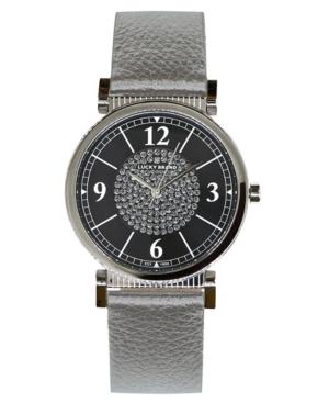 Lucky Brand Women's Carmel Silver Metallic Leather Strap Watch 34mm