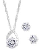 Charter Club Crystal Pendant Necklace And Earrings