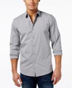 Kenneth Cole Reaction Men's Black Mini-check Long-sleeve Shirt
