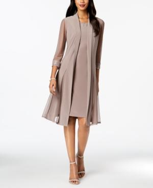 R & M Richards Embellished Dress & Duster Jacket