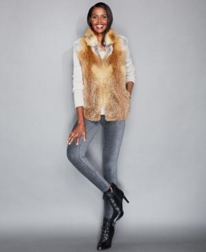 The Fur Vault Natural Red Fox Fur Vest
