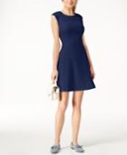 Maison Jules Cap-sleeve Fit & Flare Scuba Dress, Created For Macy's